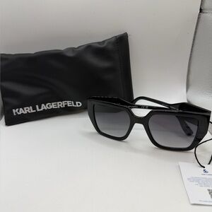 Karl Lagerfeld Black Rectangular Sunglasses